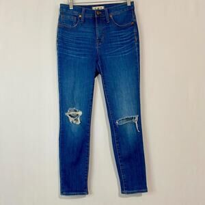 Madewell Women's 9" High Rise Skinny Crop Jean Medium Blue Wash Size 26 EUC
